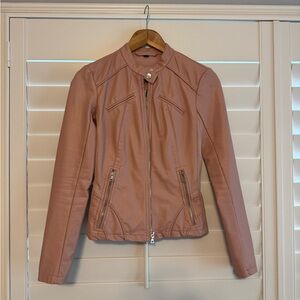 Light Pink Guess Leather Jacket
